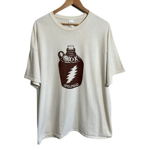 Grateful Dead Minglewood Graphic T Shirt Mens 2XL Cream Couple Shots of Whiskey - Picture 1 of 8